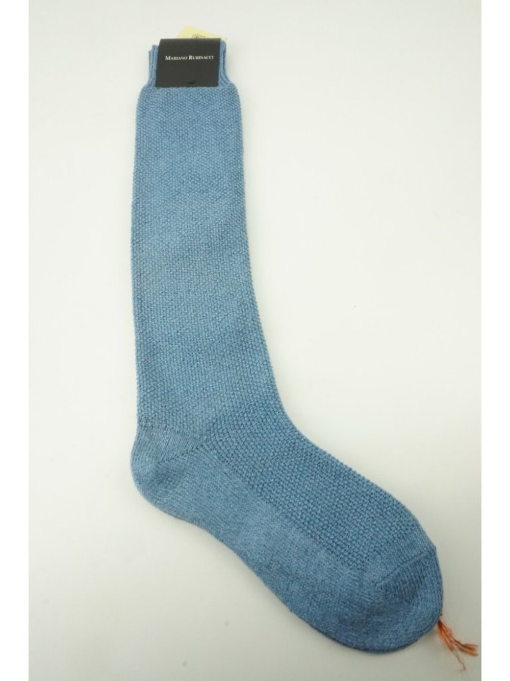 Rubinacci Sky Blue Silk Linen Long Dress Socks Sz 10 BRAND NEW
